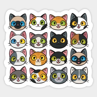 Happy Kitten Pattern Sticker